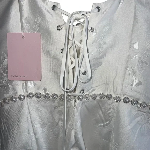 NEW NWT V. Chapman Cora Midi Dress In White Baroque Floral - Picture 8 of 11